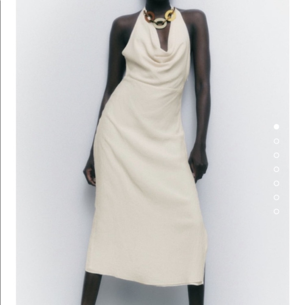 Zara halter dress with link necklace